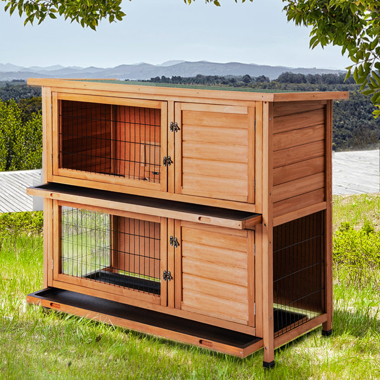 Tucker Murphy™ Pet Rhine Weather Resistant Rabbit Hutch with Ramp Wayfair